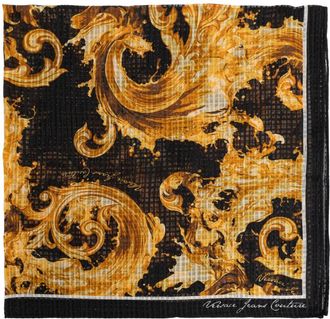 Versace Jeans Couture Silky Scarves, female, Black, Size: ONE SIZE Barocco Pattern Scarf