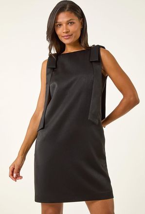 Roman Satin Bow Detail Shift Dress