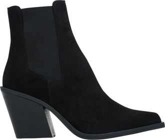 Estro & Luminara Cowboylaarzen met vierkante hak - Dames - Cowboylaarzen - Zwart - 39 EU - Leer - Schoenen