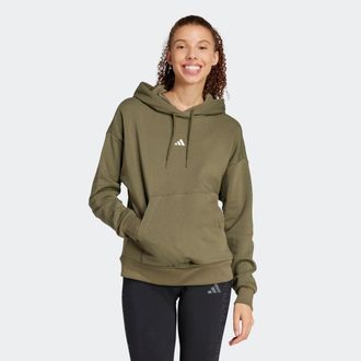 adidas Kapuzensweatshirt ADIDAS SPORTSWEAR W SL FC HD, Damen, Gr. L, gr&uuml;n (olive strata, wei&szlig;), Obermaterial: 70% Baumwolle, 30% Polyester, angesetztes B&uuml;ndc