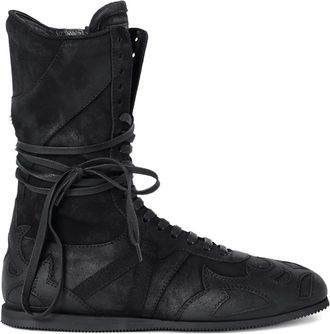 Ann Demeulemeester Palne lace-up high-top sneakers - women - Calf Leather/Leather/Rubber - 35.5 - Black