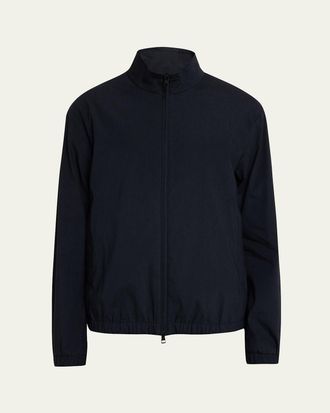Moncler Mens Bonavent Linen-Blend Wind-Resistant Jacket