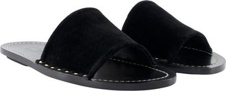 Toteme Womens Studded Suede Sandal Black Calfskin