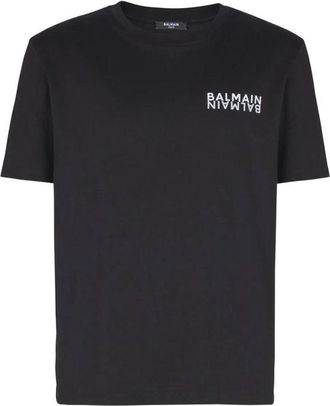 Balmain Black Cotton Mens T-Shirt