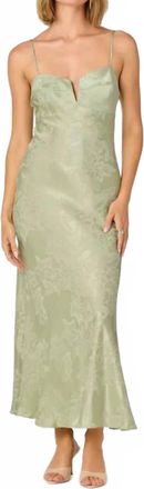 Astr Tyla Satin Bias-Cut Maxi Dress In Sage