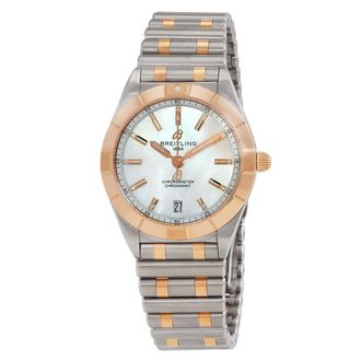 Breitling Pre-owned Breitling Chronomat Quartz Mother of Pearl Dial Ladies Watch U77310101A2U1