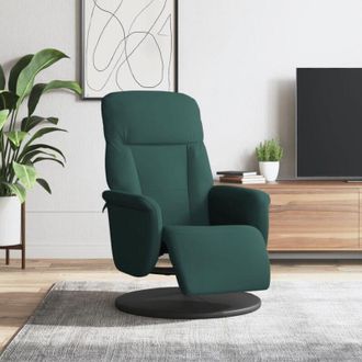 vidaXL Sill&oacute;n Reclinable Con Reposapi&eacute;s Terciopelo Verde Oscuro Vidaxl
