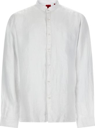 HUGO BOSS White Regular Solid Shirt