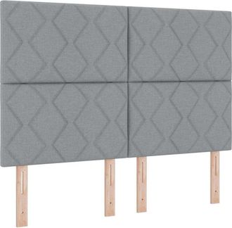 vidaXL Box Spring Bed with Mattress Light grey 160 x 200 cm Fabric vidaXL