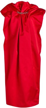 Simone Rocha Simone Rocha Duchess Draped Satin Midi Dress - Red - 10 (UK10 / S)