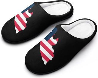 Generic Liberia Flag Map Fashion Cotton Slippers for Women Memory Foam House Slippers Non-Slip House Bedroom Shoes