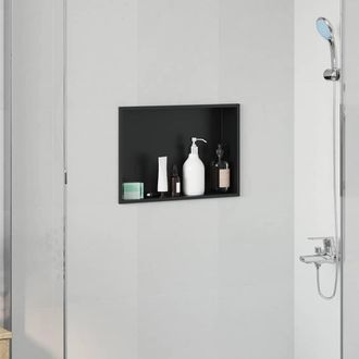 vidaXL Vidaxl - Nicchia Per Doccia Nero 45 X 30 X 9.5 Cm Acciaio Inossidabile