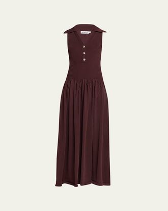Self Portrait Ribbed Knit Maxi Dress