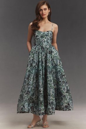 BHLDN Floral Bustier Midi Dress