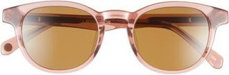 Eyebobs Clearly 46mm Round Polarized Sunglasses in Rose Crystal /Polarized Brown at Nordstrom