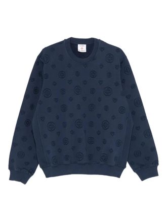 Casablanca all-over-pattern round-neck sweatshirt - men - Organic Cotton - S - Blue
