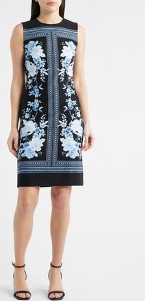 Anne Klein Print Sleeveless Sheath Dress in Anne Black Multi at Nordstrom, Size 10