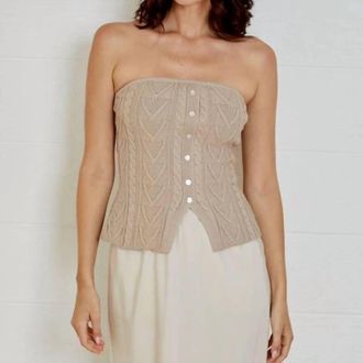 dh New York Aubrey Strapless Top In Nutmeg