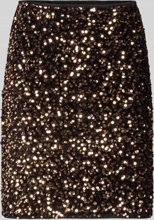 Christian Berg Minirock mit Pailletten in Mittelbraun, Größe 36