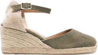 Castaner 70mm raffia wedge espadrilles - women - Fabric/Raffia/Rubber/Calf Leather - 36 - Silver
