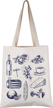 Generic PYOUL Italy Lover Gift Italian Themed Tote Bag Tinned Fish Lover Handbag Italy Vacation Trip Gift (Italian Themed Tote)