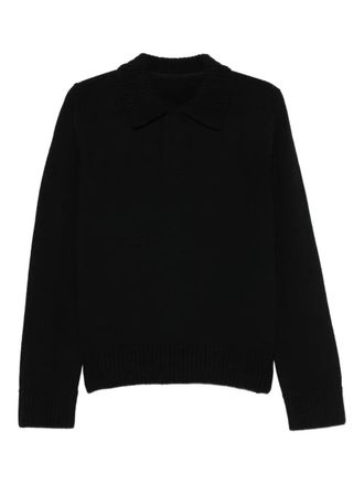 sacai polo-neck wool sweater - men - Wool - 3 - Black