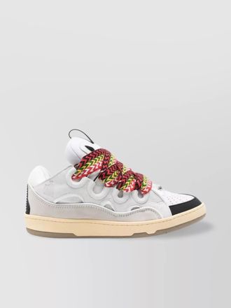 Lanvin calfskin mesh insert sneakers