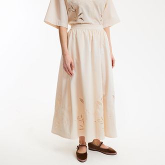 La Redoute Collections Geborduurde en opengewerkte lange rok