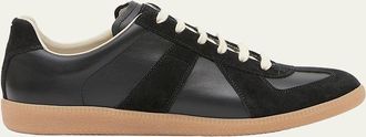 Maison Margiela Mens Replica Leather Low-Top Sneakers