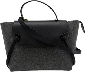 Celine Pre-owned Handbags, female, Black, Size: ONE SIZE Pre-owned Vintage Felt Handbag