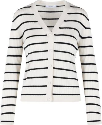 Max Mara Pedale Cashmere And Cream Silk Cardigan