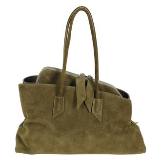 The Attico La Passeggiata Medium - Dames - Shoppers - Groen - ONE Size - Leer - Tassen