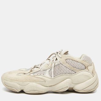 adidas Cream Suede and Mesh Yeezy 500 Blush Sneakers Size 42