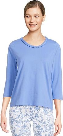 Lilly Pulitzer Paulson Knit Top Womens Blouse Sunwashed Blue : XXS, Cotton