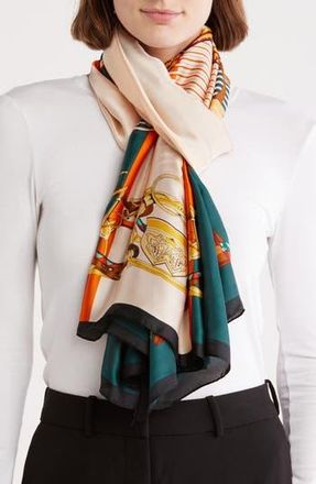 La Fiorentina Equestrian Print Square in Green at Nordstrom Rack