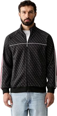 Guess Parimo High Neck Zip Sweatshirt - Heren - Vesten met rits - Zwart - L - Polyester - Hoodies & sweatvesten