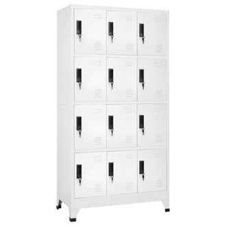Berkfield Home Locker Cabinet White 90x45x180 cm Steel | Size: 90 x 45 x 180 cm