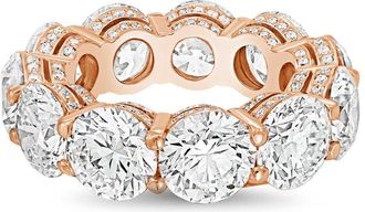 Diana M. Jewels 14kt rose gold 19.00cts Lab-Grown Round Diamond Eternity Band with Micro Pav&eacute;