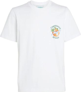 Casablanca T-Shirts, male, White, 2XL, Orbite Autour De LOrange T-Shirt