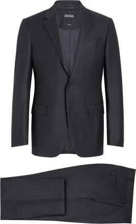 Ermenegildo Zegna Kostuums, Heren, Blauw, L, Wol, Trofeo Wol Twee Delig Pak