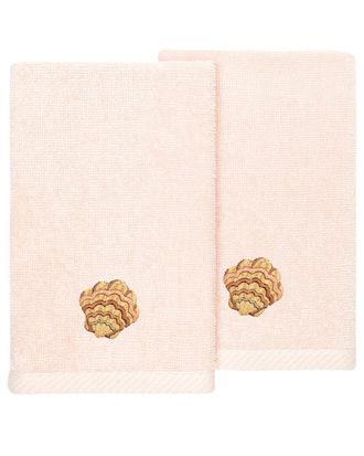 Linum Home Textiles Turkish Cotton Aaron 2Pc Embellished Fingertip Towel Set