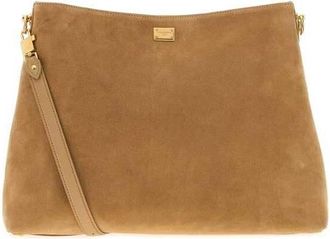 Dolce & Gabbana Beige Suede Shopping Bag Tortora/ecru Borse A Mano