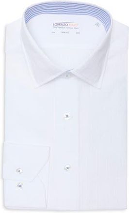 Lorenzo Uomo Trim Fit Cotton Seersucker Dress Shirt in White at Nordstrom Rack, Size 16.5 - 34