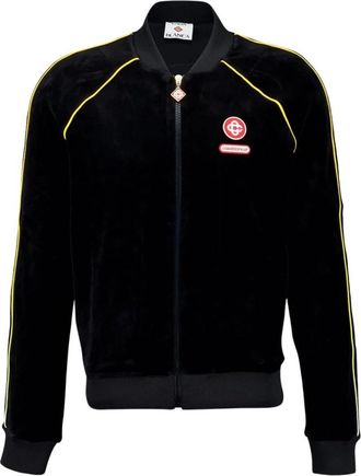 Casablanca Hoodies & sweatvesten, Heren, Zwart, M, Katoen, Gradient Piping Velour Track Jacket