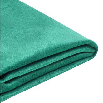Beliani Funda Extra&iacute;ble Terciopelo Verde Oscuro Para Cama 140 X 200 Cm Fitou