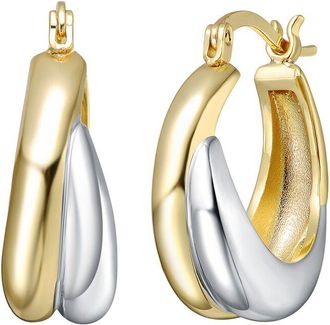 Rachel Glauber Plated Hoop Earrings