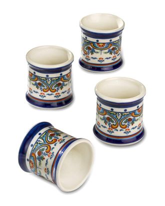 Euroceramica Set Of 4 Zanzibar Napkin Rings