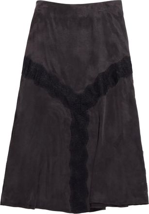 Bimba & Lola Gonna midi con dettagli in pizzo - Nero