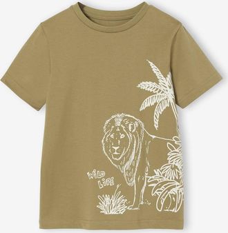 Vertbaudet T-Shirt mit Print f&uuml;r Jungen BASIC olivgr&uuml;n