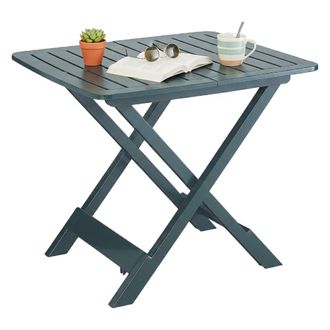 Dmora Dmora Table De Camping Rectangulaire Pliante, Made In Italy, 79 X 72 X 70 Cm, Couleur Verte